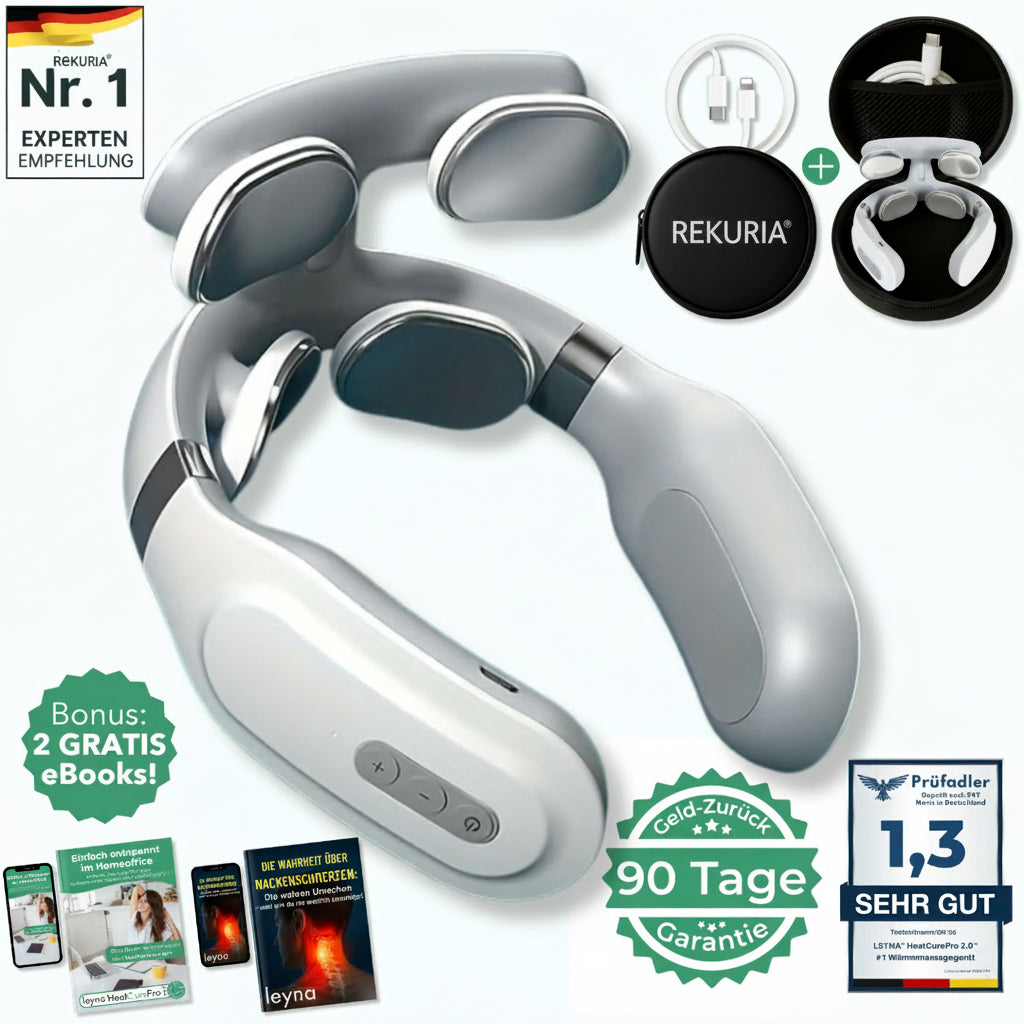 Neckify® 12-in-1 Nackenlösung – Tiefenwärme-Massage mit TENS & EMS gegen Nackenverspannungen