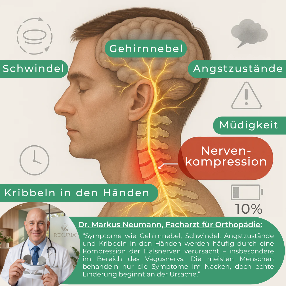 Neckify® 12-in-1 Nackenlösung – Tiefenwärme-Massage mit TENS & EMS gegen Nackenverspannungen