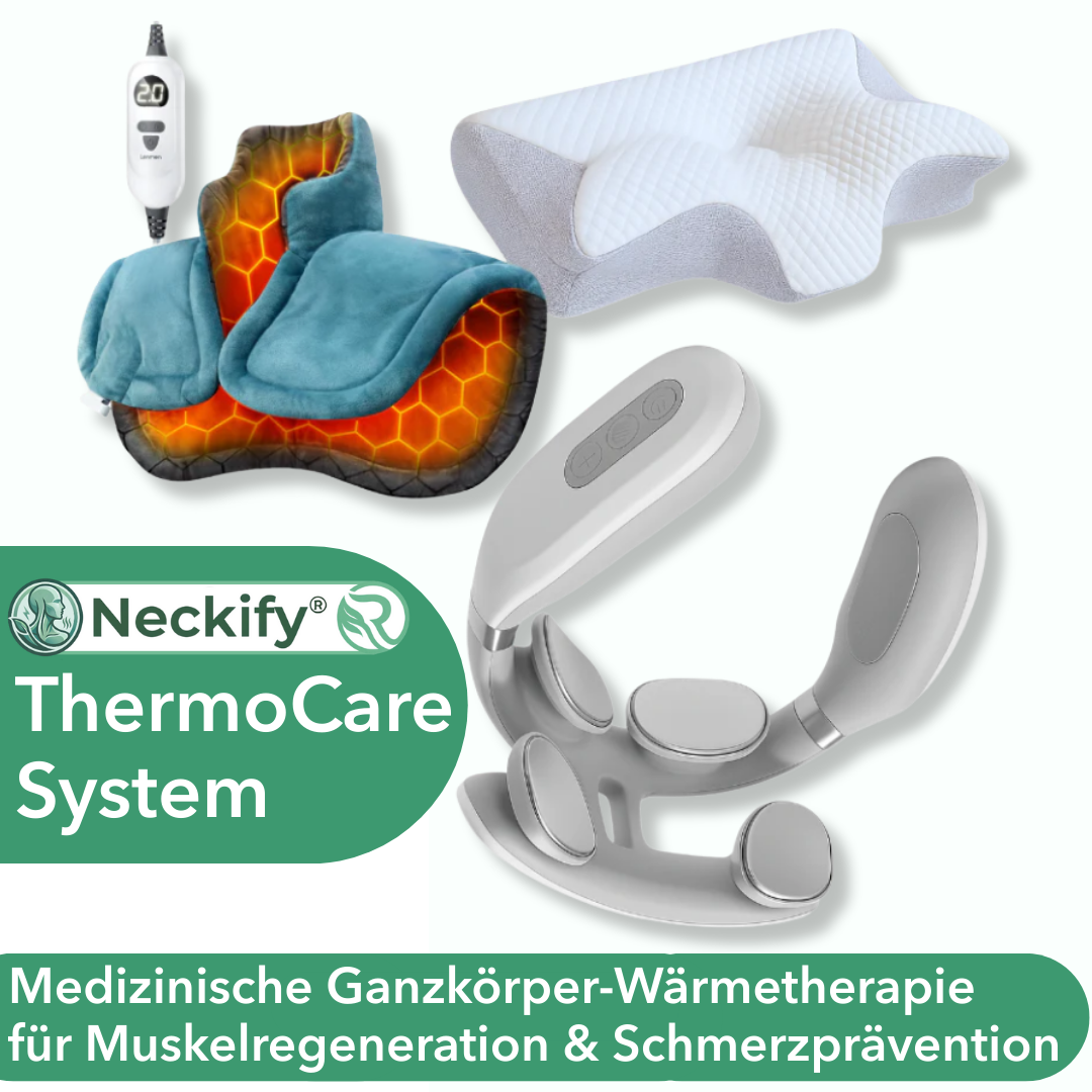 Neckify® 12-in-1 Nackenlösung – Tiefenwärme-Massage mit TENS & EMS gegen Nackenverspannungen
