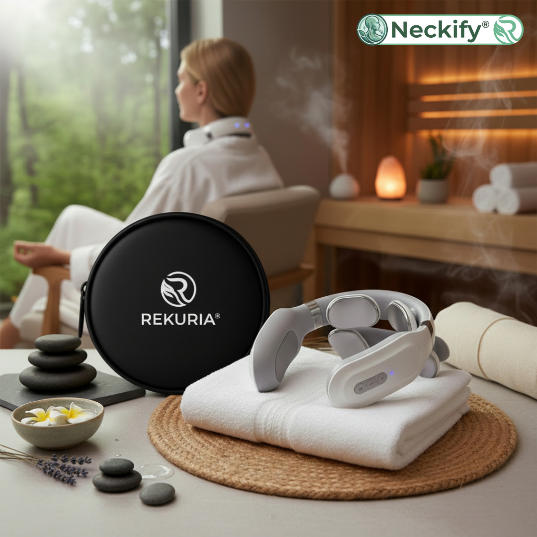 Neckify® 12-in-1 Nackenlösung – Tiefenwärme-Massage mit TENS & EMS gegen Nackenverspannungen