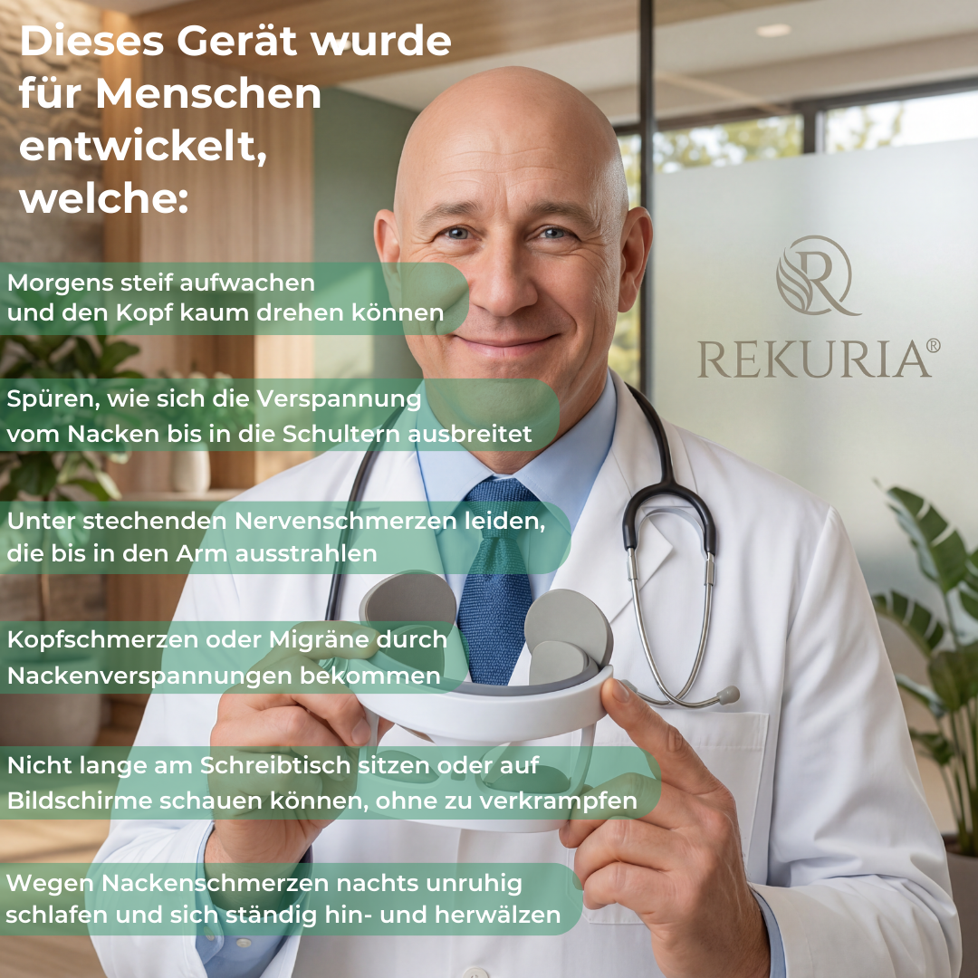 Neckify® 12-in-1 Nackenlösung – Tiefenwärme-Massage mit TENS & EMS gegen Nackenverspannungen