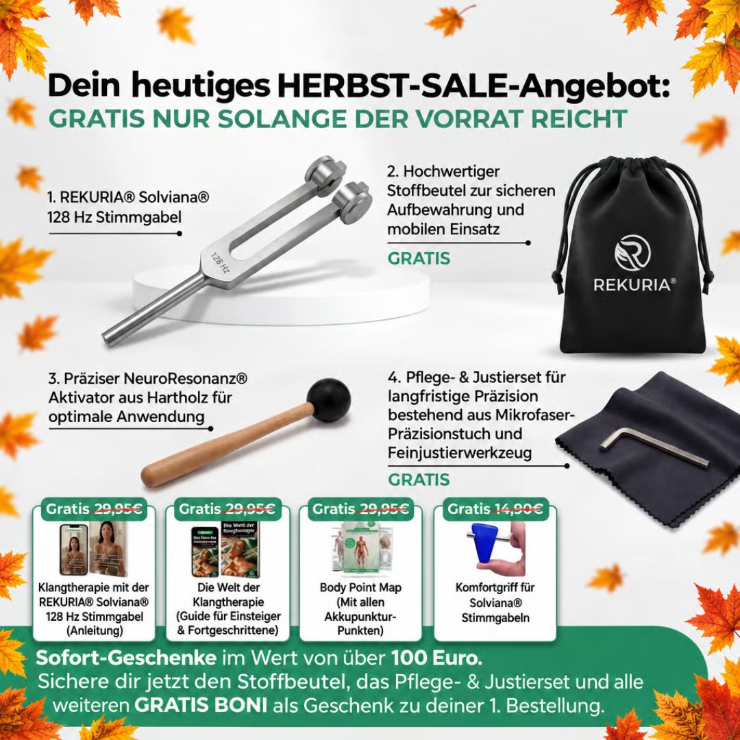 Solviana® 128 Hz Stimmgabel – Aktivierende Klangtherapie zur natürlichen Regeneration von Muskeln, Nerven & Energiefluss