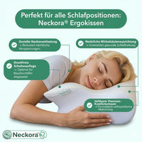Neckora – Ergonomisches Nackenkissen für erholsamen Schlaf & optimale Nackenentlastung | Weniger Verspannungen, ruhigere Nächte