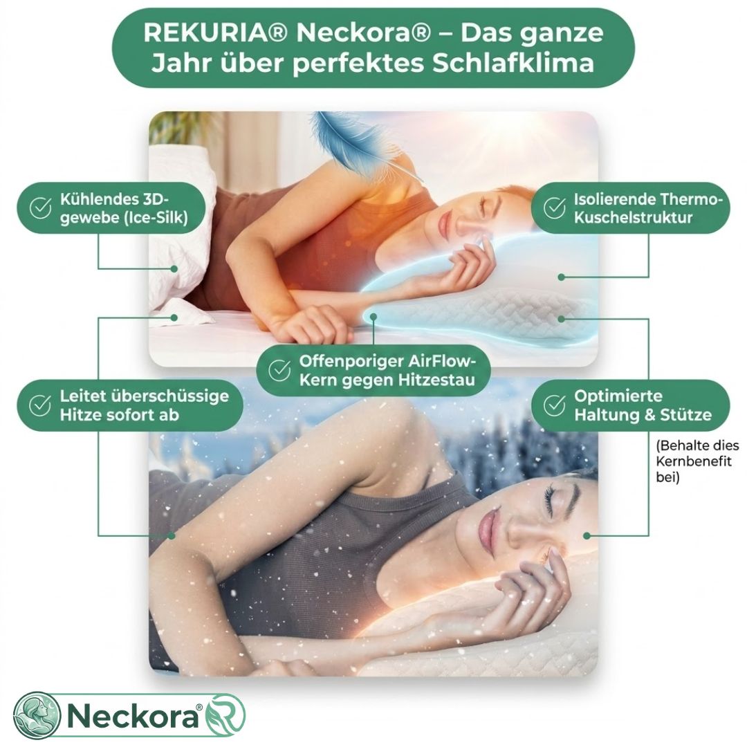 Neckora – Ergonomisches Nackenkissen für erholsamen Schlaf & optimale Nackenentlastung | Weniger Verspannungen, ruhigere Nächte