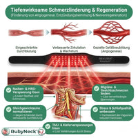 RubyNeck - Rotlicht- & Nahinfrarot Therapie Gürtel (660nm & 850nm) gegen Nacken- & Rückenschmerzen | Tiefenwärme & freihändige Anwendung