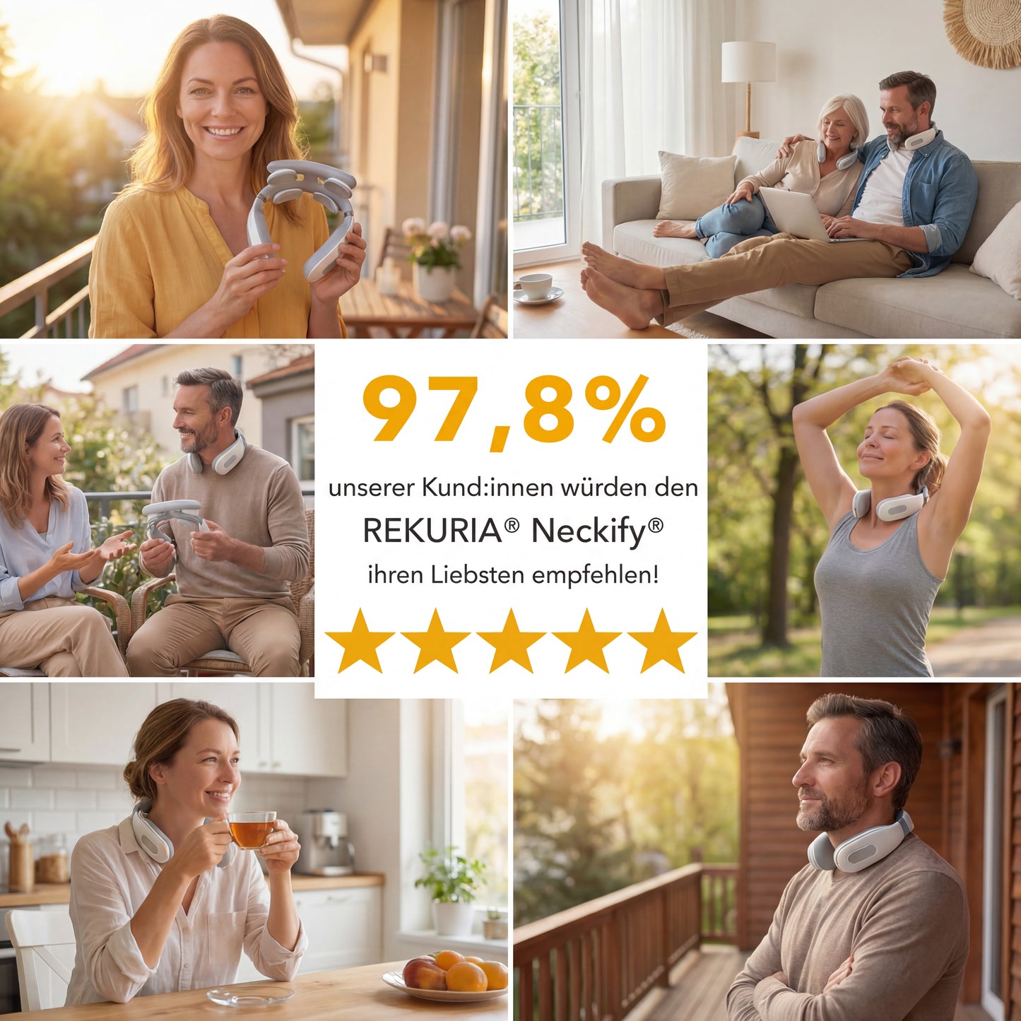 Neckify 12-in-1 Nackenlösung – Tiefenwärme-Massage mit TENS & EMS