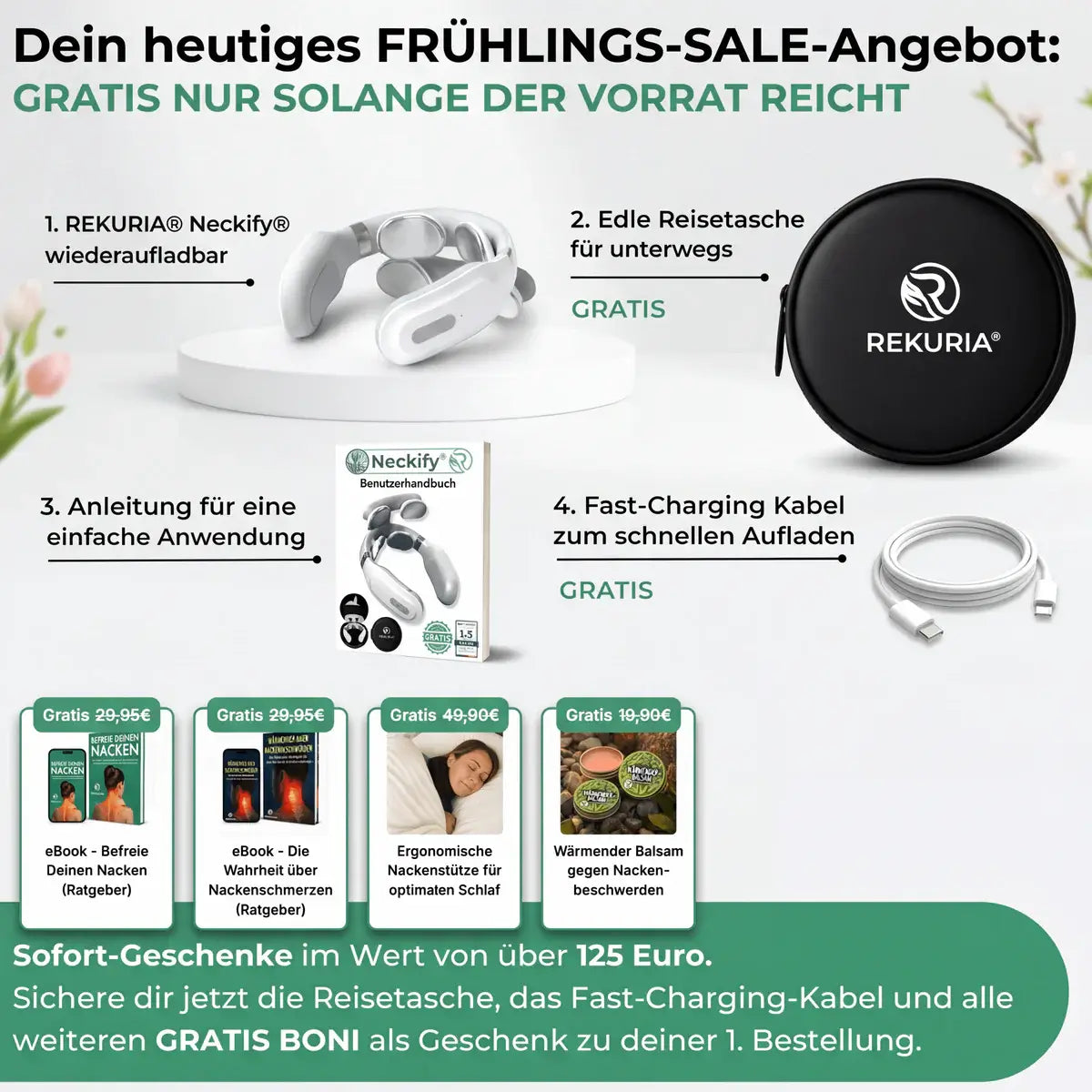 Neckify 12-in-1 Nackenlösung – Tiefenwärme-Massage mit TENS & EMS