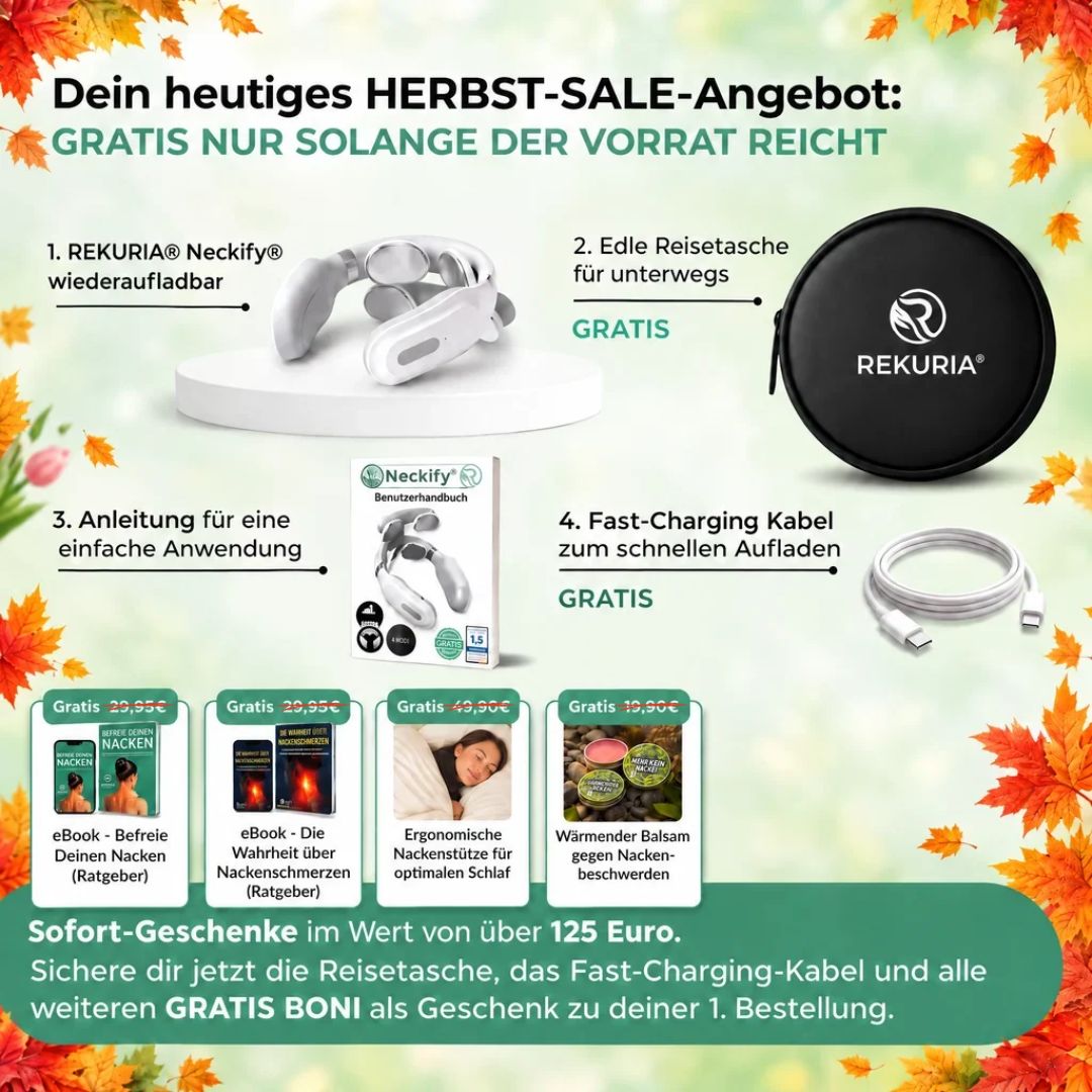 Neckify 12-in-1 Nackenlösung – Tiefenwärme-Massage mit TENS & EMS