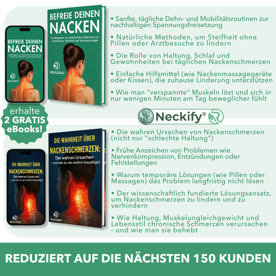 Neckify® 12-in-1 Nackenlösung – Tiefenwärme-Massage mit TENS & EMS gegen Nackenverspannungen