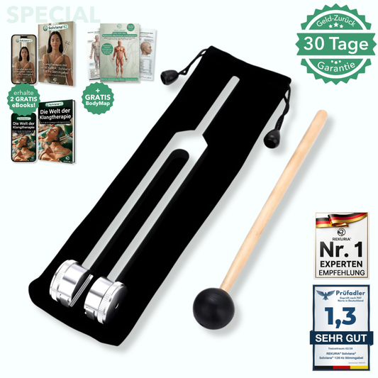 Solviana® 128 Hz Stimmgabel – Aktivierende Klangtherapie zur natürlichen Regeneration von Muskeln, Nerven & Energiefluss