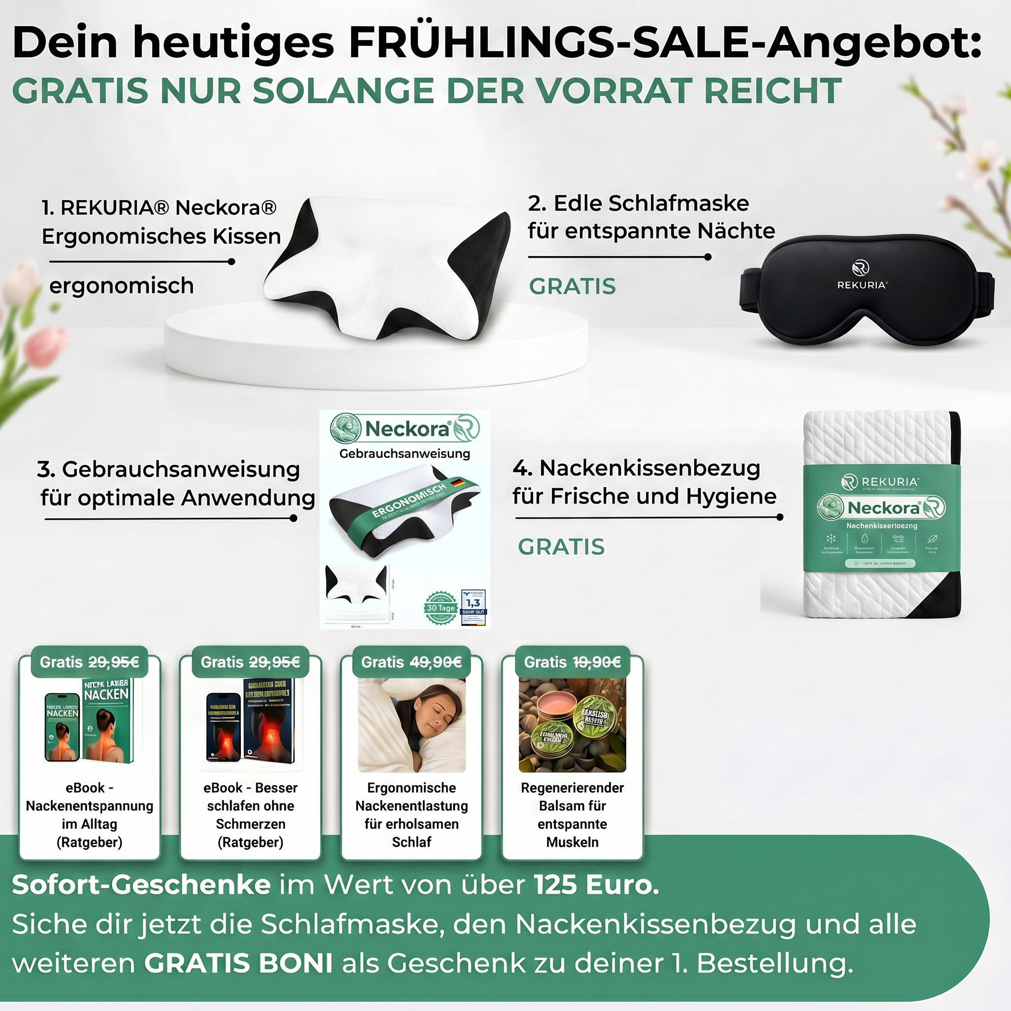 Neckora – Ergonomisches Nackenkissen für erholsamen Schlaf & optimale Nackenentlastung | Weniger Verspannungen, ruhigere Nächte