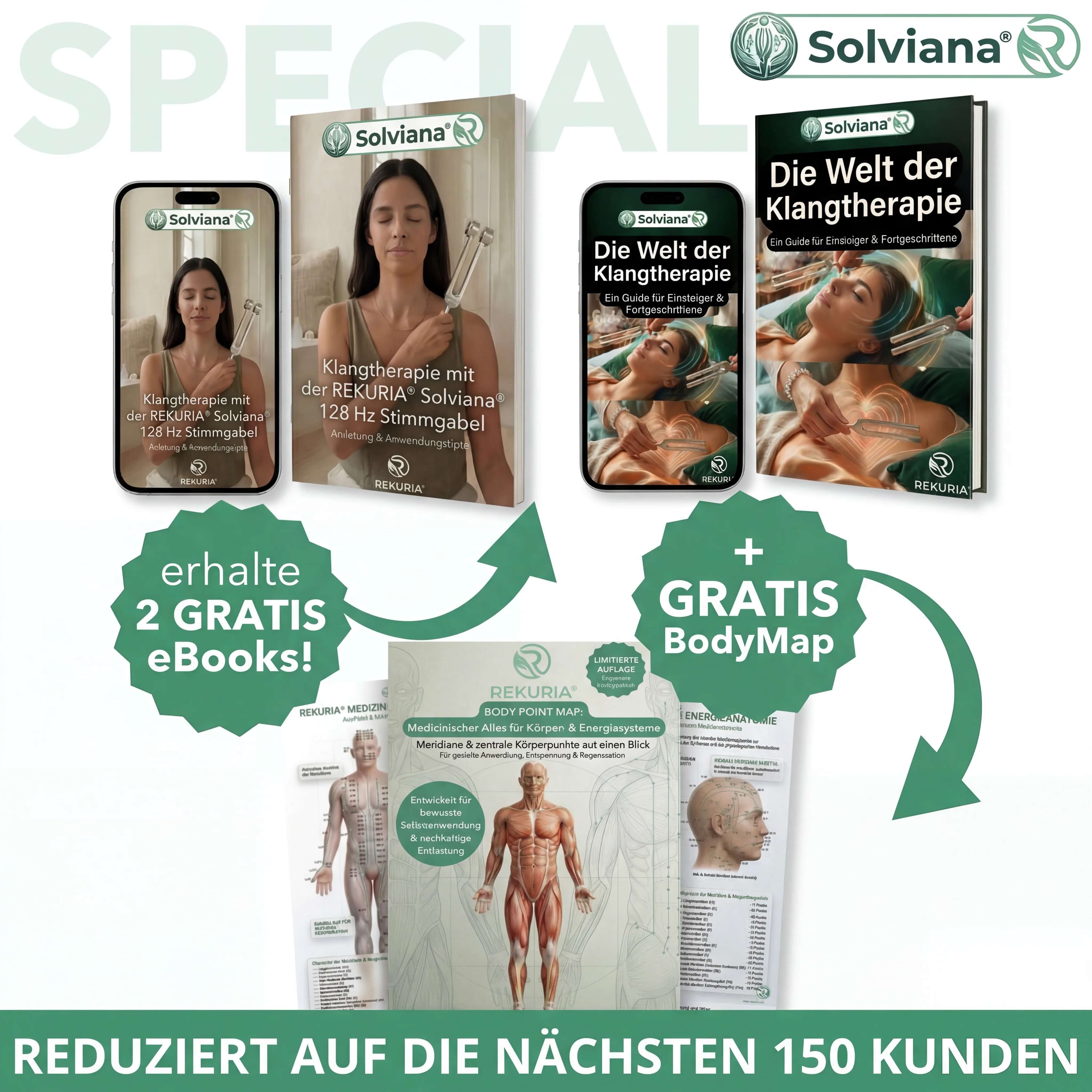 Solviana® 128 Hz Stimmgabel – Aktivierende Klangtherapie zur natürlichen Regeneration von Muskeln, Nerven & Energiefluss